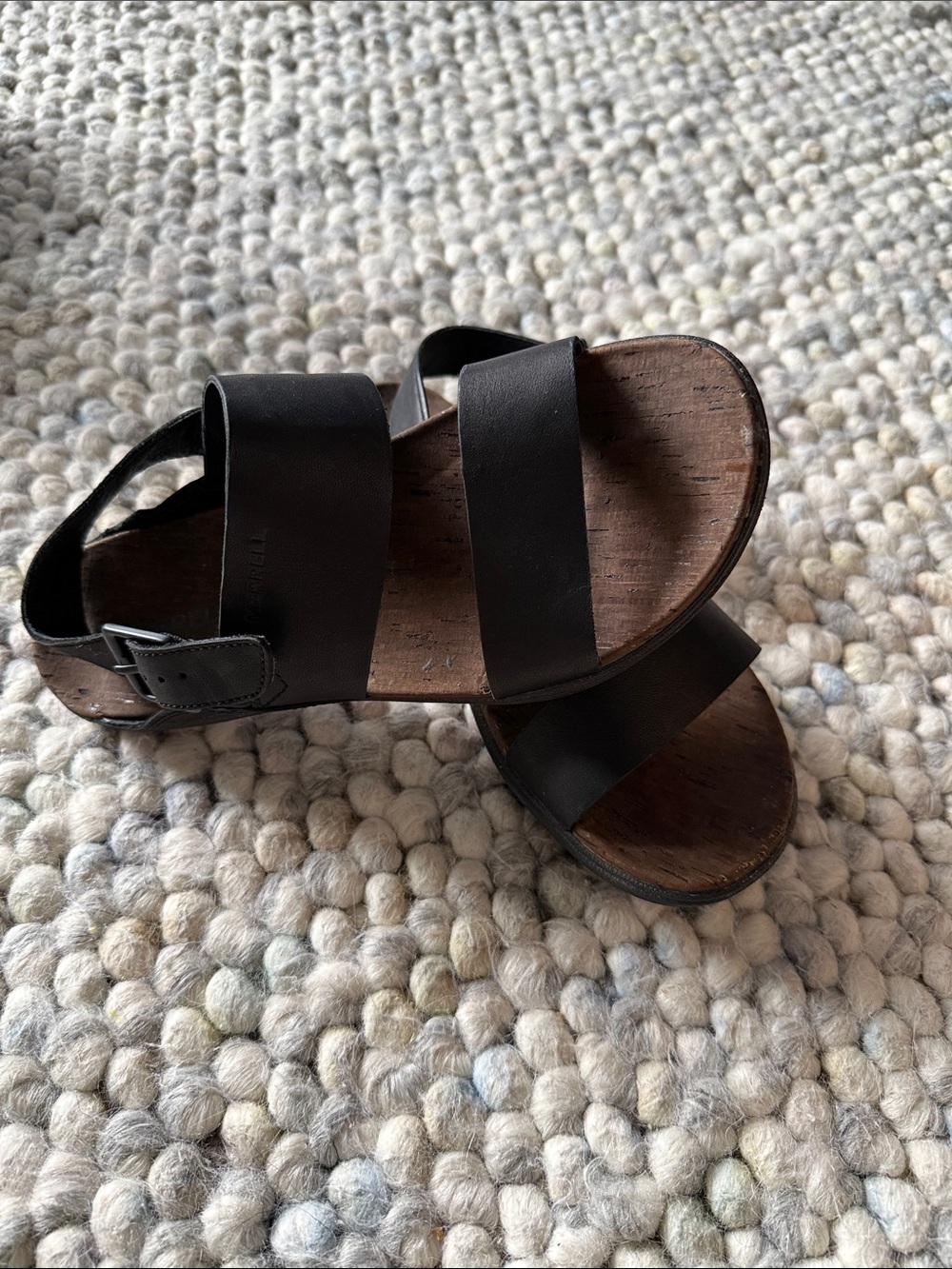 Women’s Merrell around town Black Leather Double-Strap Sandals